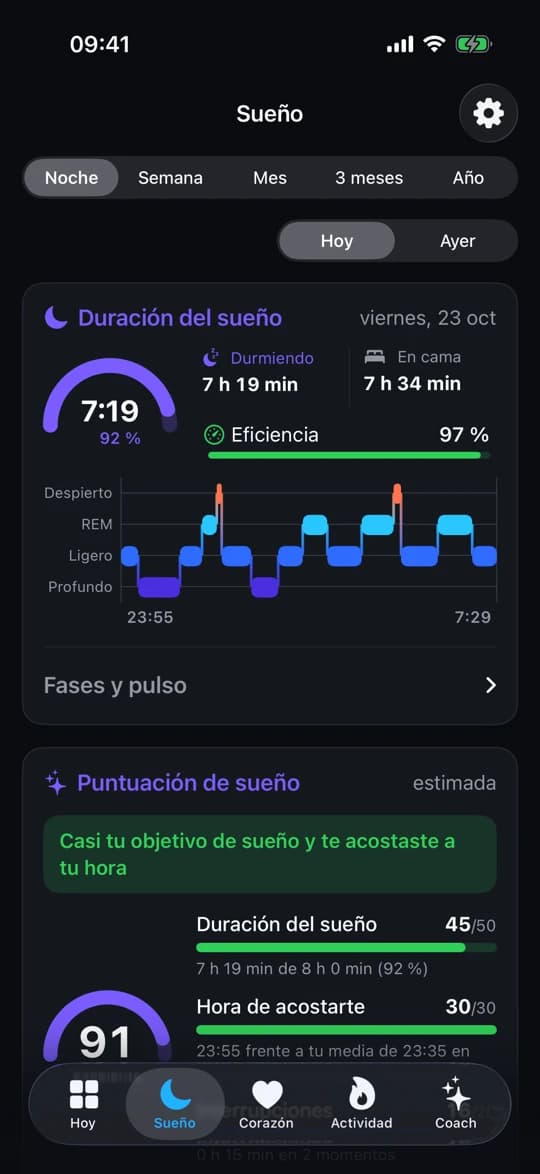 Pestaña Sueño